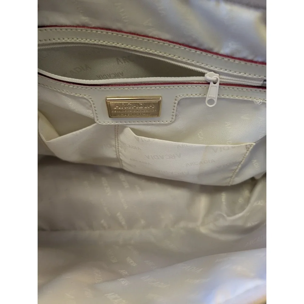 Arcadia Patent Leather Two -Way Satchel In Ivory